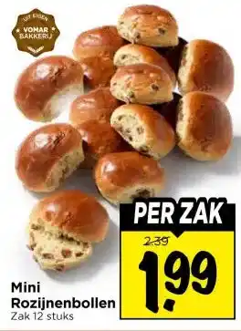 Vomar Voordeelmarkt Mini Rozijnenbollen aanbieding