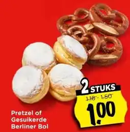 Vomar Voordeelmarkt Pretzel of Gesuikerde Berliner Bol aanbieding