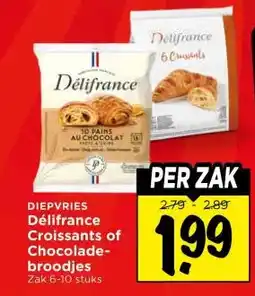 Vomar Voordeelmarkt DIEPVRIES Délifrance Croissants of Chocolade- broodjes aanbieding