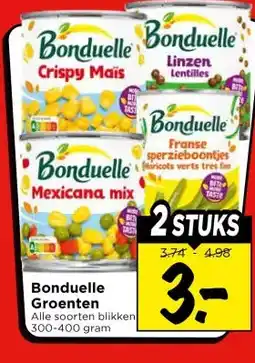 Vomar Voordeelmarkt Bonduelle GroentenAlle soorten blikken 300-400 gram aanbieding