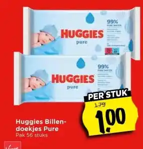 Vomar Voordeelmarkt Huggies Billen- doekjes Pure aanbieding