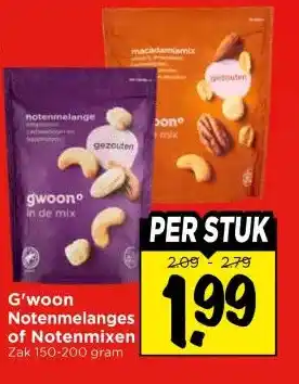 Vomar Voordeelmarkt G'woon Notenmelanges of Notenmixen aanbieding