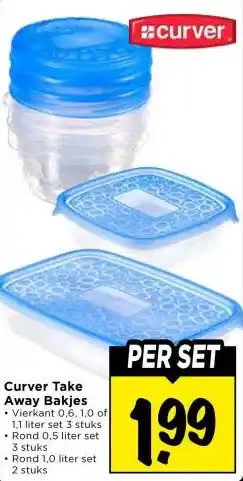 Vomar Voordeelmarkt Curver Take Away Bakjes • Vierkant 0,6, 1,0 of aanbieding
