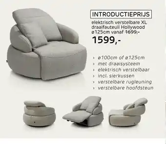 Henders & Hazel Hollywood, Homecinema draaifauteuil xl, met relaxsysteem en verstelbare rug aanbieding