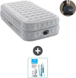 Bol.com Intex Luchtbed - 1-Persoons - 99 x 191 x 51 cm - Grijs - Inclusief pomp - Reparatieset aanbieding