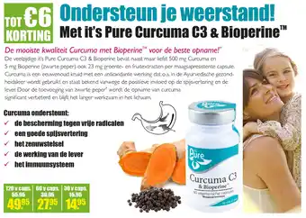 Gezond & Wel it's Pure Curcuma C3 & Bioperine™ TM aanbieding