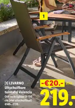 Lidl Livarno uitschuifbare tuintafel valencia aanbieding