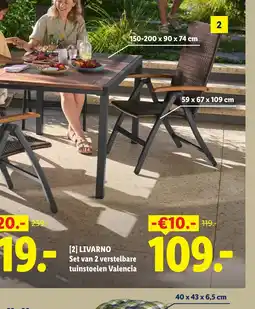 Lidl Livarno set van 2 verstelbare tuinstoelen valencia aanbieding