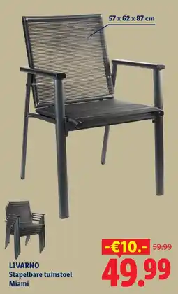 Lidl Livarno Stapelbare tuinstoel Miami aanbieding