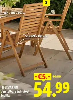 Lidl Livarno verstelbare tuinstoel aanbieding