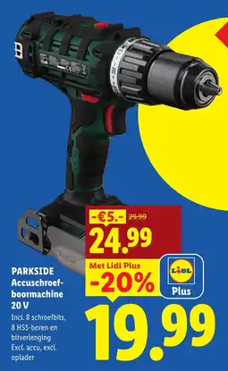 Lidl Parkside accuschroef- boormachine 20 v aanbieding