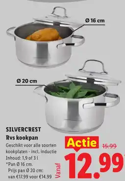 Lidl Silvercrest Rvs kookpan aanbieding