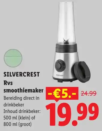 Lidl Silvercrest rvs smoothiemaker aanbieding
