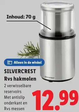 Lidl Silvercrest rvs hakmolen aanbieding