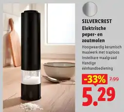 Lidl Silvercrest elektrische peper- en zoutmolen aanbieding