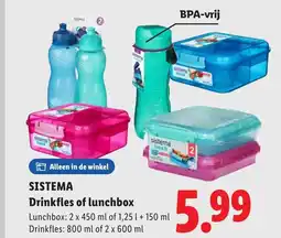 Lidl Sistema drinkfles of lunchbox aanbieding