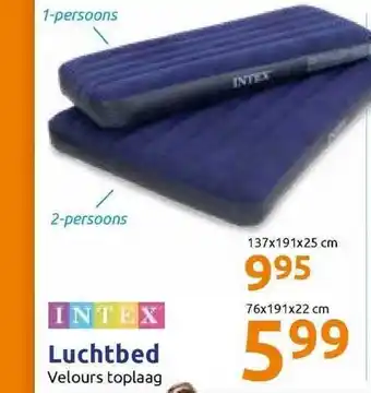 Action Intex luchtbed 137x191x25 cm aanbieding