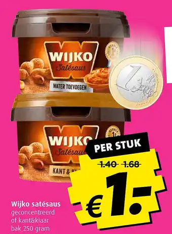 Boni Wijko satésaus 250 gram aanbieding