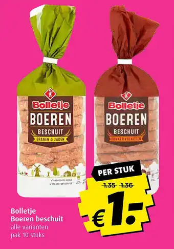 Boni Bolletje Boeren beschuit aanbieding