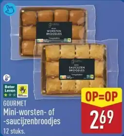 ALDI Gourmet mini worsten of saucijzenbroodjes aanbieding