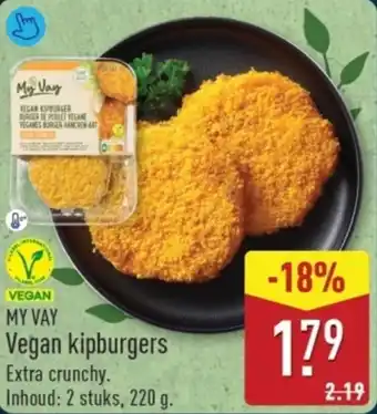 ALDI My vay vegan kipburgers aanbieding