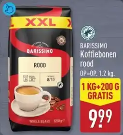 ALDI Barissimo koffiebonen rood aanbieding