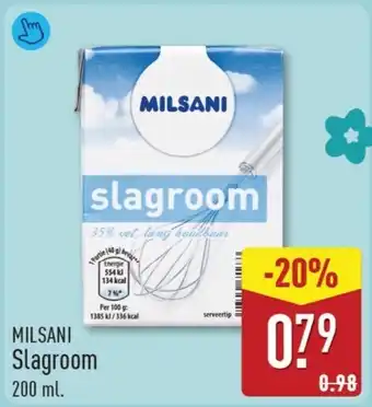 ALDI Milsani slagroom aanbieding