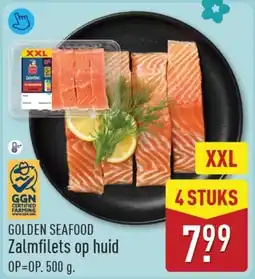 ALDI Golden seafood zalmfilets op huid aanbieding