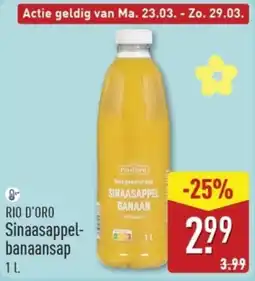 ALDI Rio d'Oro Sinaasappel Banaan Sap aanbieding