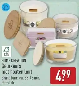 ALDI Home creation geurkaars met houten lont aanbieding