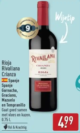 ALDI Rioja Rivallana Crianza aanbieding