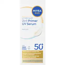 Albert Heijn Nivea Sun 2 in 1 primer daily UV serum spf50+ aanbieding