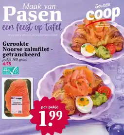 Coop Gerookte Noorse zalmfilet - getrancheerd aanbieding
