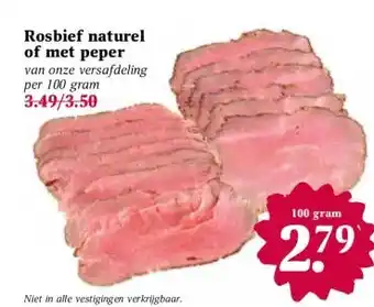 Coop Rosbief naturel of met peper aanbieding