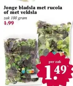 Coop Jonge bladsla met rucola of met veldsla aanbieding