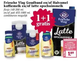 Coop Friesche Vlag Goudband en/of Halvamel koffiemelk en/of latte opschuimmelk aanbieding