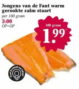Coop Jongens van de Fant warm gerookte zalm staart aanbieding