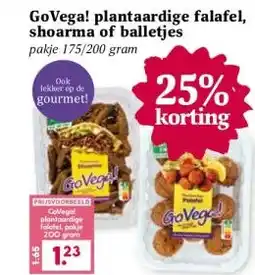 Coop GoVega! plantaardige falafel, shoarma of balletjes aanbieding