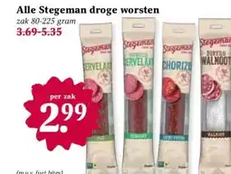 Coop Alle Stegeman droge worsten aanbieding