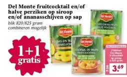 Coop Del Monte fruitcocktail en/of halve perziken op siroop en/of ananasschijven op sap aanbieding