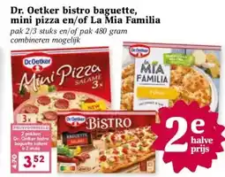 Coop Dr. Oetker bistro baguette, mini pizza en/of La Mia Familia aanbieding