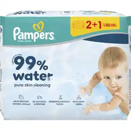 Albert Heijn Pampers 99% water baby wipes 3-pack aanbieding