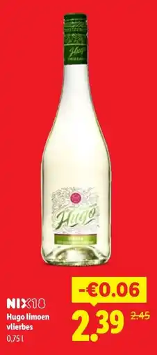 Lidl Hugo limoen vlierbes aanbieding