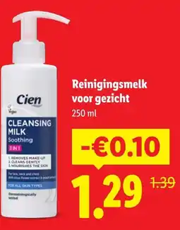 Lidl Reinigingsmelk voor gezicht aanbieding