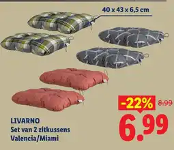 Lidl Livarno Set van 2 zitkussens Valencia/Miami aanbieding