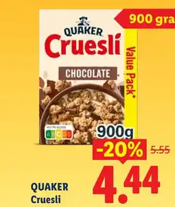 Lidl Quaker crueslí aanbieding