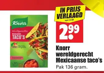 Dirk Knorr wereldgerecht Maxicaanse taco's pak 136 gram aanbieding