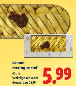 Lidl Lemon meringue slof aanbieding