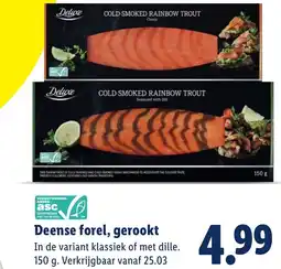 Lidl Deense forel, gerookt aanbieding