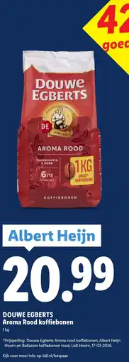 Lidl Douwe egberts aroma rood koffiebonen aanbieding